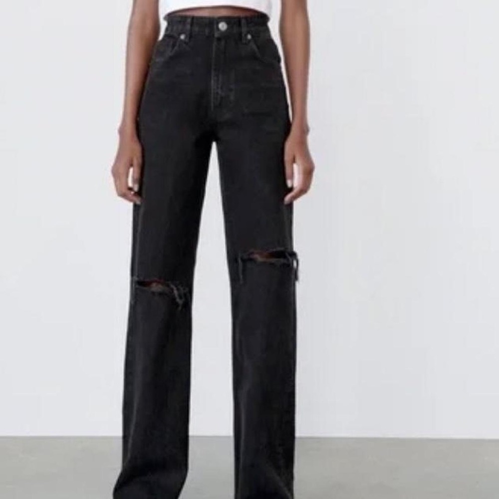 Zara wide leg black jeans